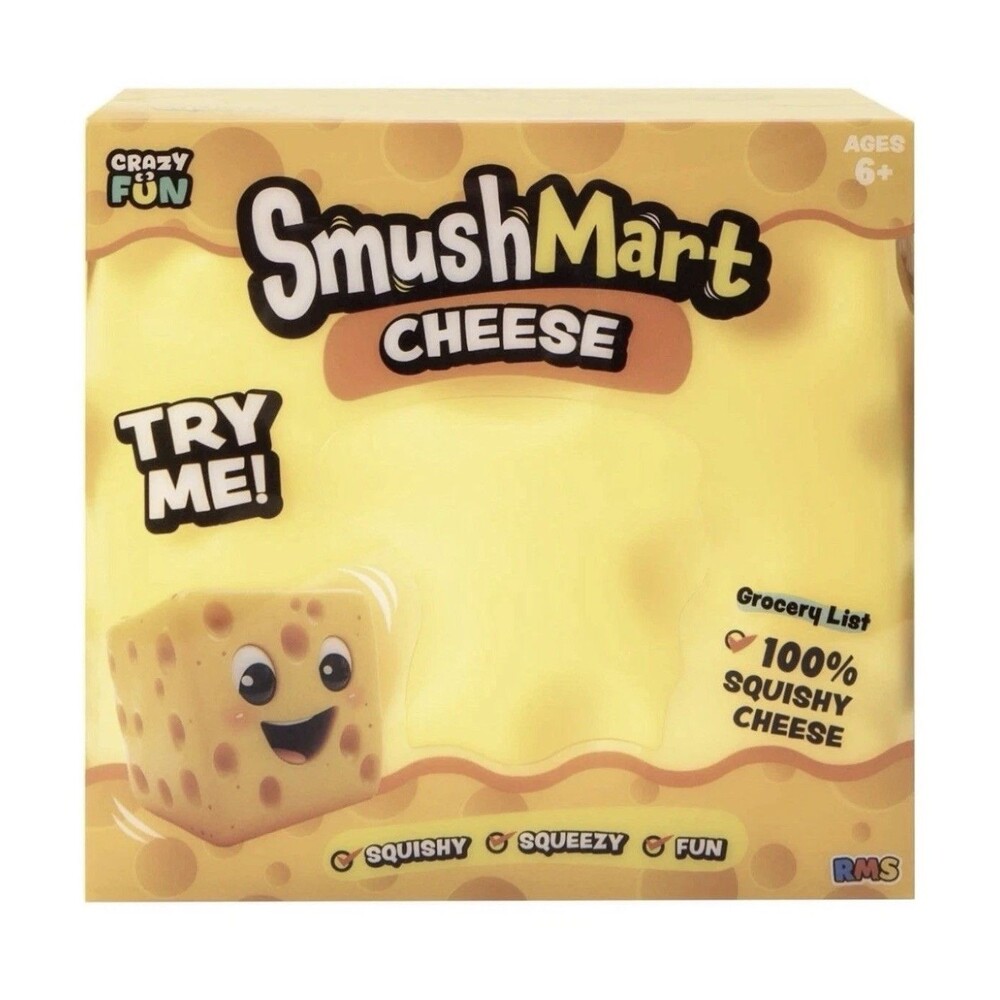 Smush Mart Cheese JUMBO VIRAL TikTok SQUISHY 6” RMS USA Crazy Fun Squeeeezy
